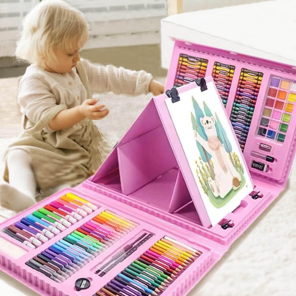 SET DE CRAYONES 208 PCS (ROSA)