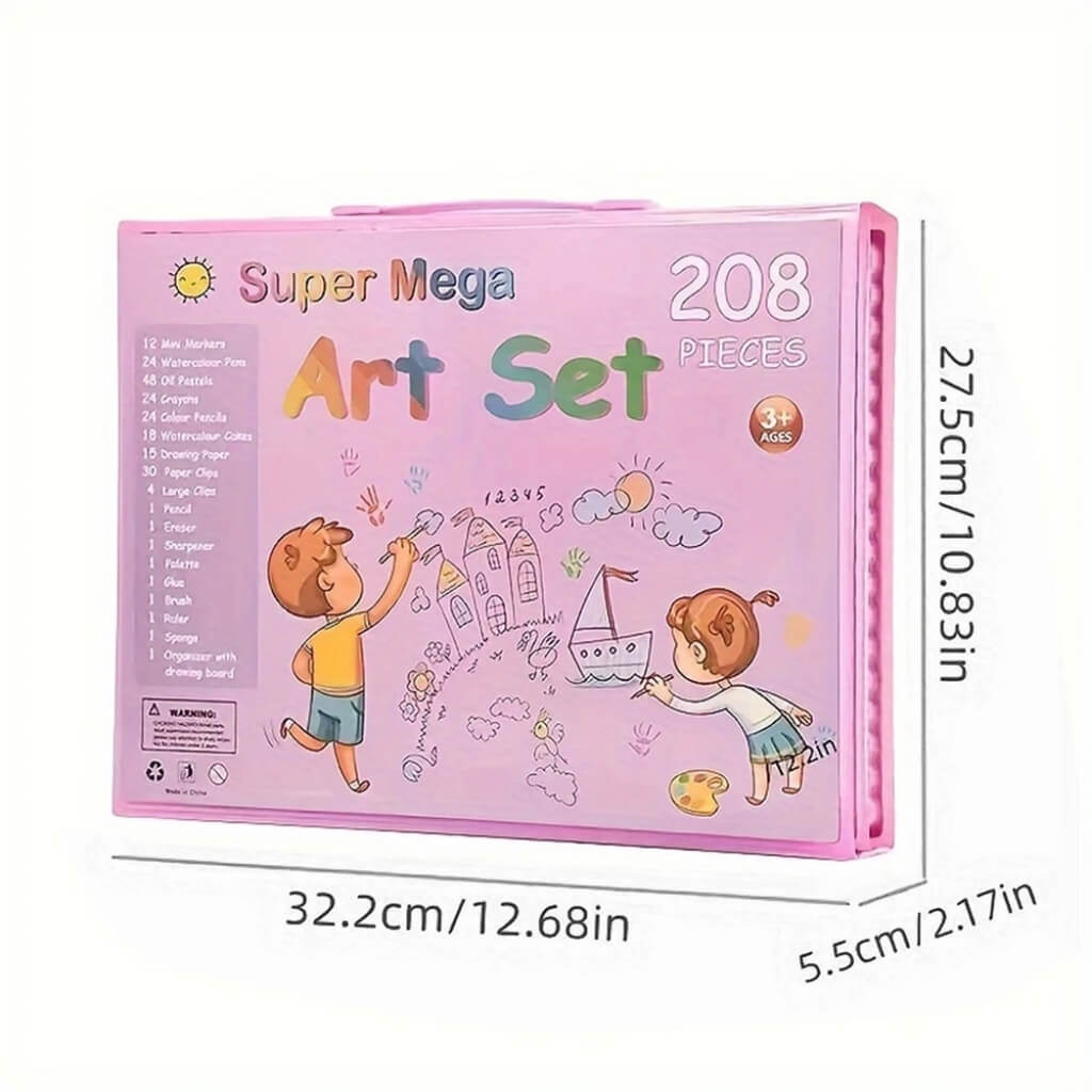 SET DE CRAYONES 208 PCS (ROSA)