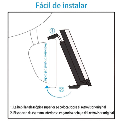 Espejo retrovisor adicional, visión de 180°