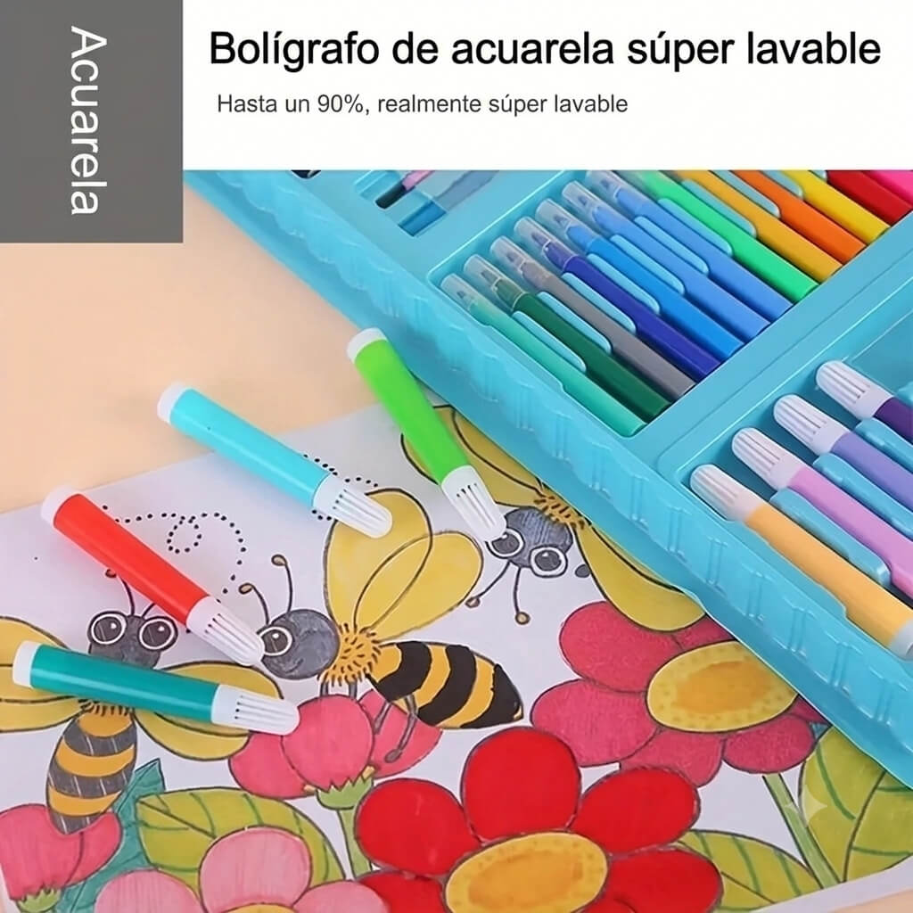 SET DE CRAYONES 208 PCS (ROSA)